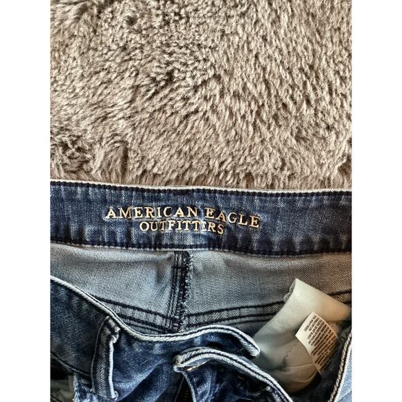 American Eagle Outfitters Denim Hi-Rise Artist Super Stretch Flare Jeans Blue 2 - Picture 6 of 10